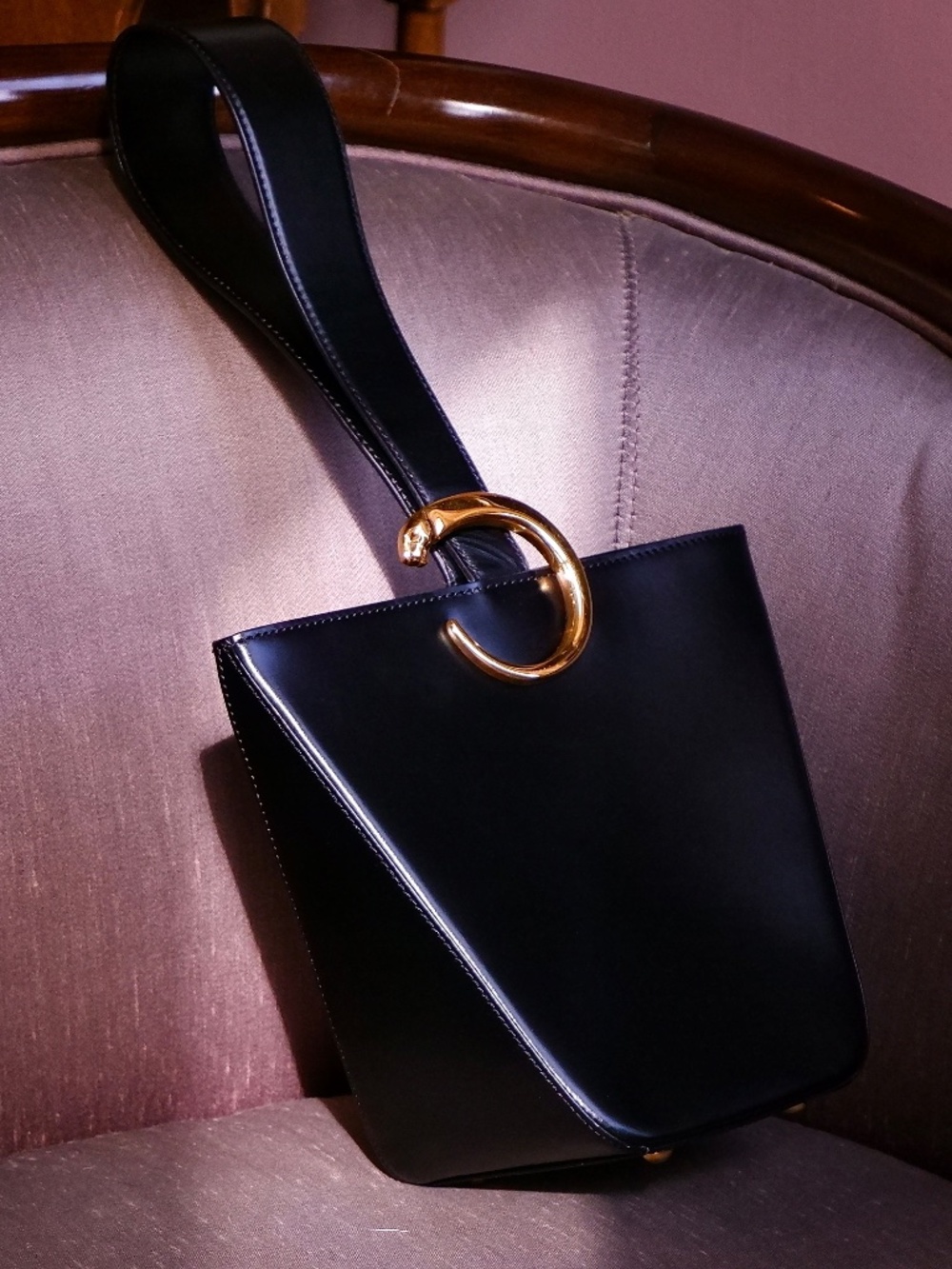 Cartier Panthère Bucket Bag — Black Calfskin - Picture 3 of 11
